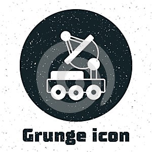 Grunge Mars rover icon isolated on white background. Space rover. Moonwalker sign. Apparatus for studying planets