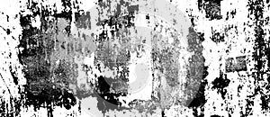 Grunge metal and dust scratch black and white texture background panorama