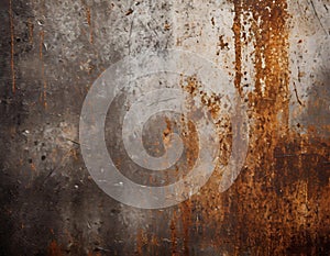 Grunge metal texture silver rust background