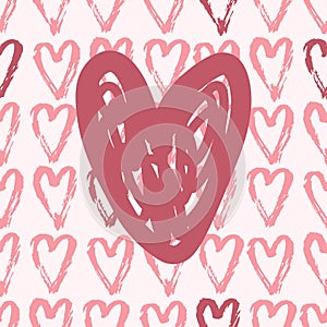 Grunge Modern Art Heart patterned background illustration
