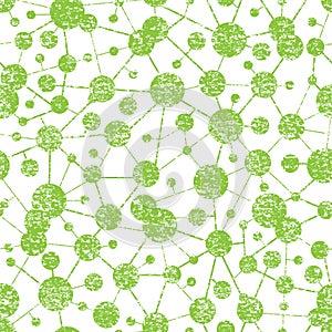Grunge Molecular Structure Seamless Pattern