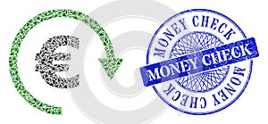 Grunge Money Check Badge and Triangle Euro Repay Mosaic photo