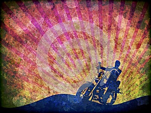 Grunge Motorcycle Rider illustration