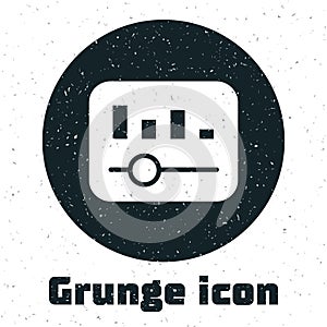 Grunge Music equalizer icon isolated on white background. Sound wave. Audio digital equalizer technology, console panel