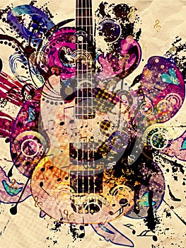 Grunge Music Guitar Background