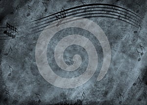 Grunge Music Note Background