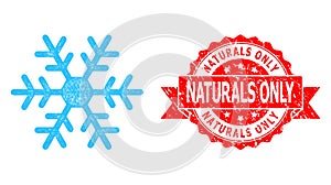 Grunge Naturals Only Stamp and Net Snowflake Icon