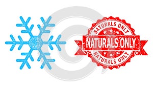 Grunge Naturals Only Stamp and Net Snowflake Icon photo