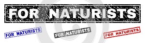 Grunge FOR NATURISTS Scratched Rectangle Stamp Seals