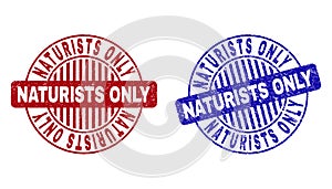 Grunge NATURISTS ONLY Scratched Round Stamp Seals