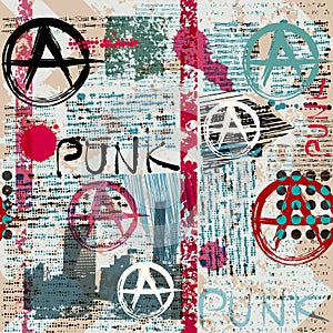 Grunge newspaper with word Punk
