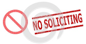 Grunge No Soliciting Seal Stamp and Halftone Dotted Not Allowed