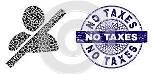 Grunge No Taxes Badge and Geometric Not Allowed Man Mosaic