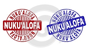 Grunge NUKU`ALOFA Scratched Round Stamps photo
