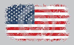 Grunge old American flag vector illustration