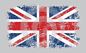 Grunge old UK British flag vector illustration
