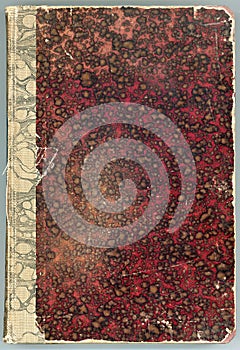 Grunge old vintage retro red brown book cover textile cloth paper texture background text or image