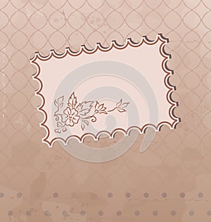 Grunge oldfashioned background with vintage label