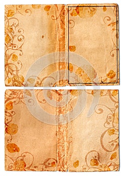 Grunge open swirl book pages