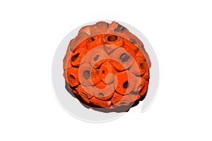 Grunge orange decorative paper ball.