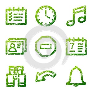 Grunge organizer contour icons