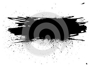 Grunge Paint stripe . Vector brush Stroke . Distressed banner . Black isolated paintbrush