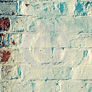 Grunge painted brick wall