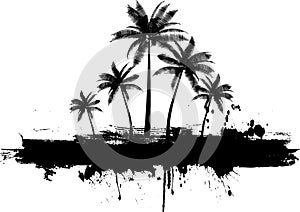 Grunge palm trees