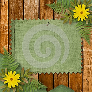 Grunge paper with bunch of flower