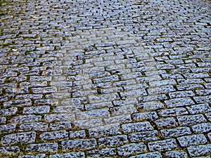 Grunge parallelepiped street with irregular pattern