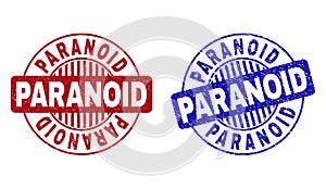 Grunge PARANOID Scratched Round Stamps