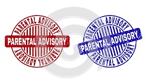 Grunge PARENTAL ADVISORY Scratched Round Stamp Seals