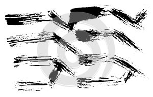 Grunge pattern. Abstract dry brush strokes background. Black and white hand drawn crankle texture. Vector illustration.