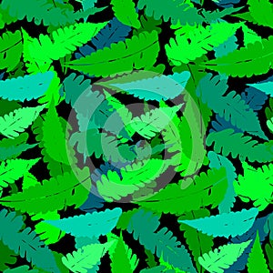 Grunge pattern with fern leafs