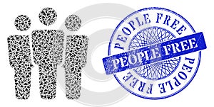 Grunge People Free Stamp Seal and Triangle People Mosaic