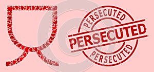 Grunge Persecuted Seal and Red Love Mug Collage photo