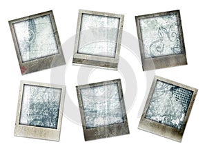 Grunge photo borders with designs