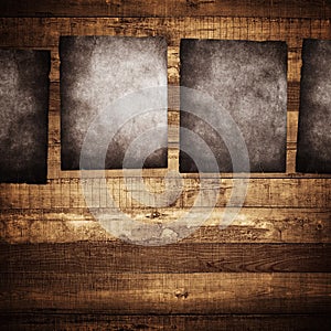 Grunge poster on wood background