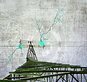 Grunge power pylon