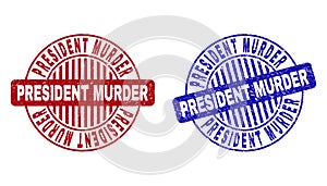 Grunge PRESIDENT MURDER Scratched Round Stamp Seals
