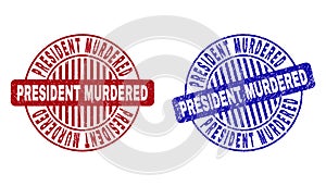 Grunge PRESIDENT MURDERED Textured Round Stamp Seals photo