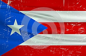 Grunge Puerto Rico flag. Puerto Rico flag with waving grunge texture.