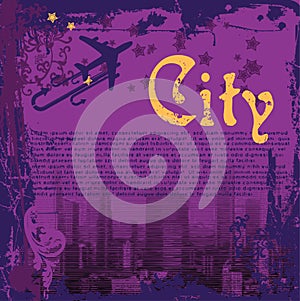 Grunge Purple City Flayer