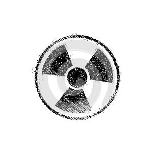 Grunge radiation symbol toxic sign vector illustration