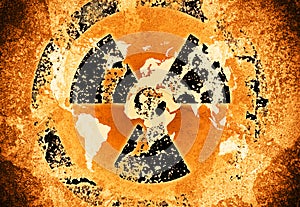 Grunge radioactivity symbol photo