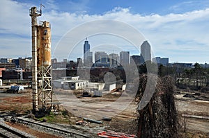 Grunge Raleigh Skyline