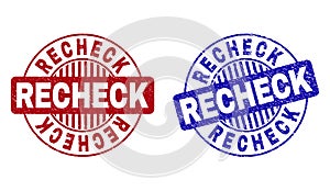 Grunge RECHECK Textured Round Stamps photo