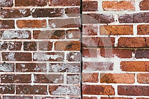 Grunge red brick wall background texture