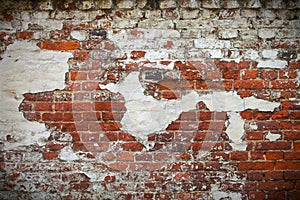 Grunge red brick wall texture