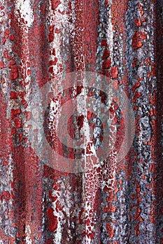 Grunge Red Paint on Steel Wall